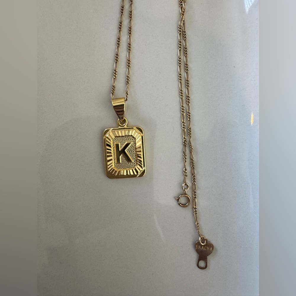 Bracha Gold Filled Initial Card 18” Length